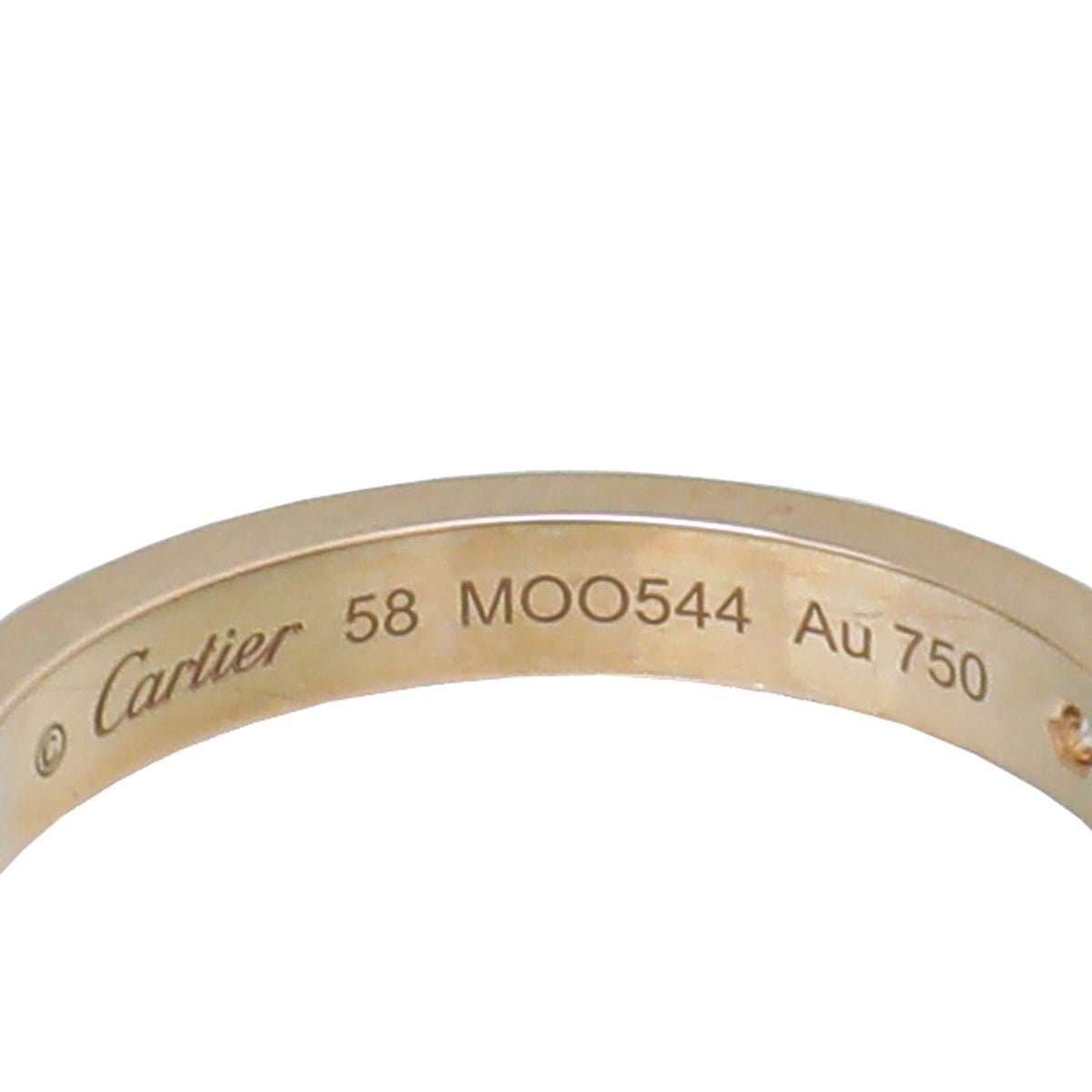 Cartier 18K Rose Gold Diamond C De Cartier Wedding Band Ring 58