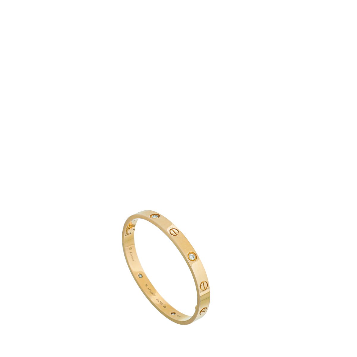 Cartier 18K Rose Gold Diamonds Love Bracelet 16