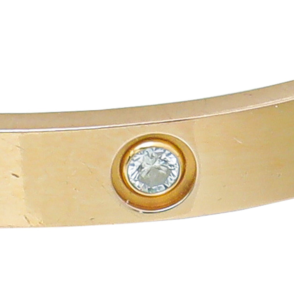 Cartier 18K Rose Gold Diamonds Love Bracelet 16