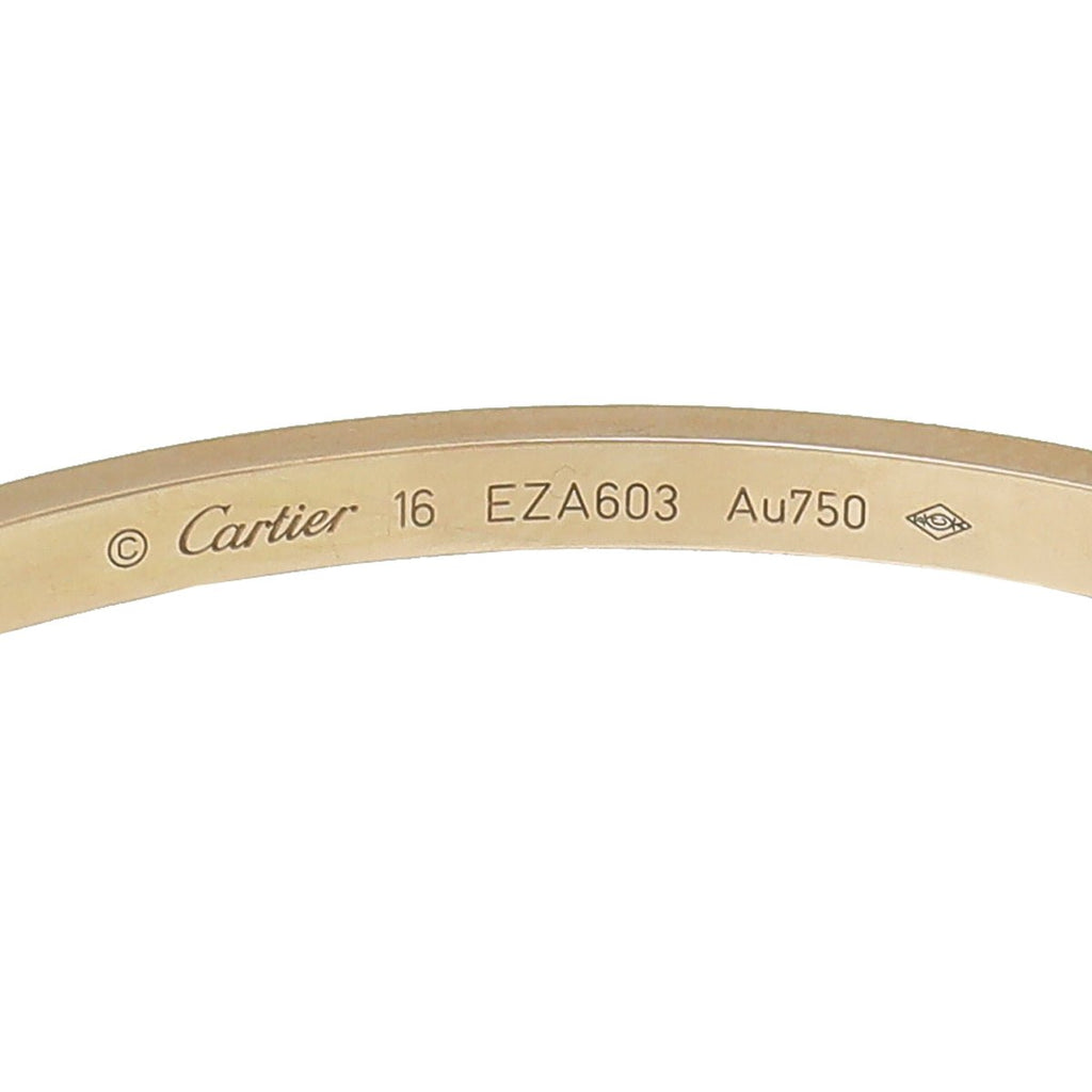 Cartier 18K Rose Gold Love Small Model Bracelet 16