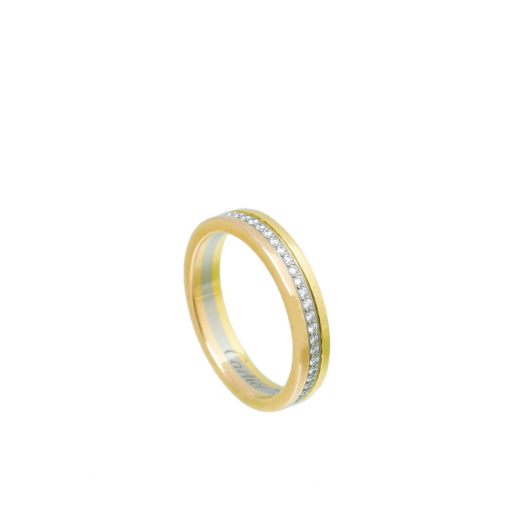 Cartier 18K Trinity Gold Diamond Vendôme Louis Cartier Wedding Band 51