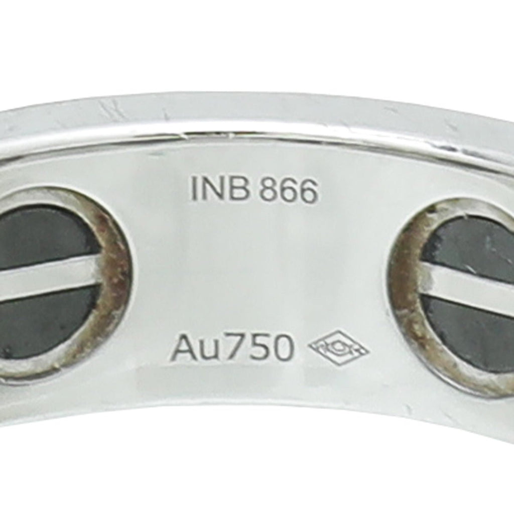 Cartier 18K White Gold Diamond Paved & Ceramic Love Ring 58