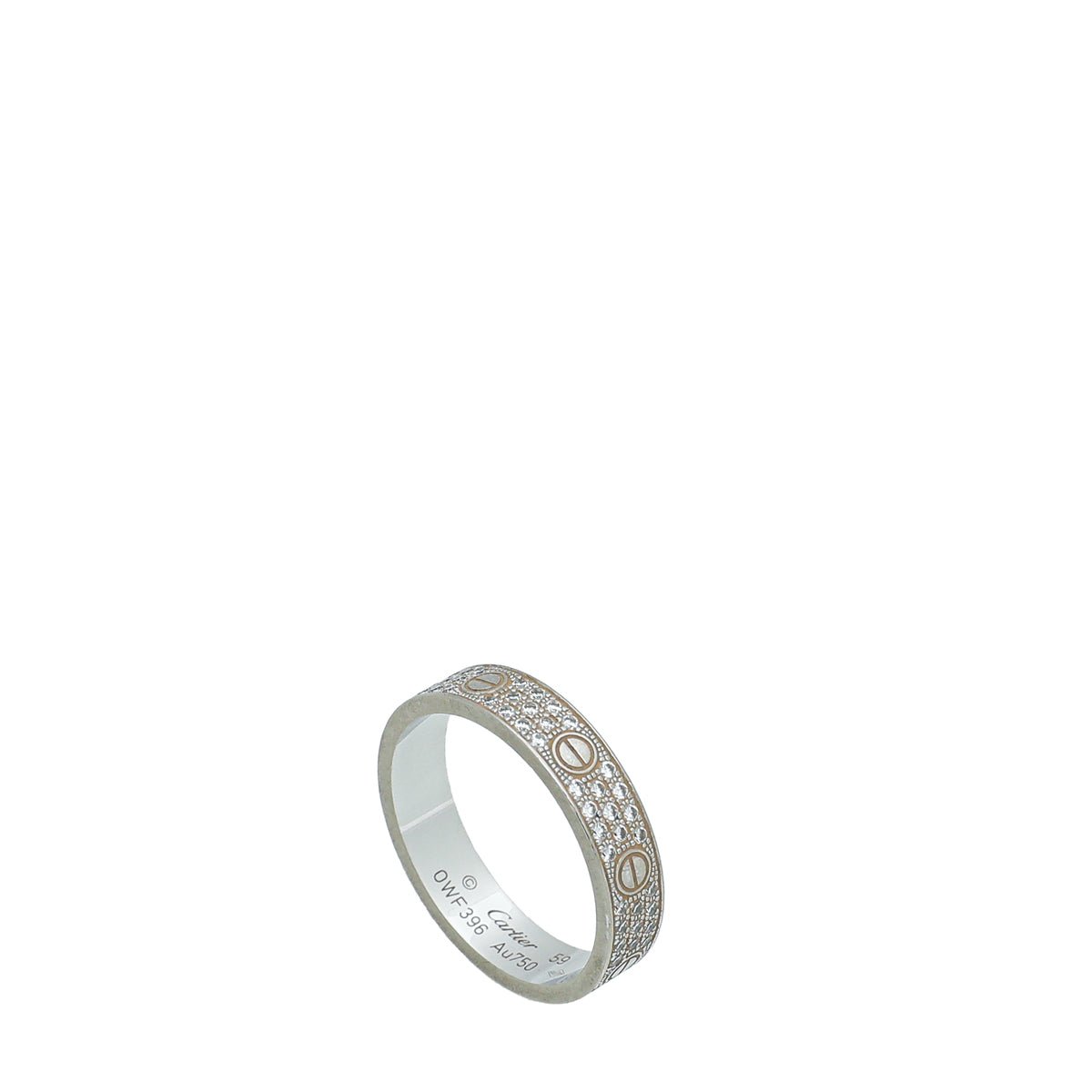 Cartier 18K White Gold Diamond - Paved Love Ring 59