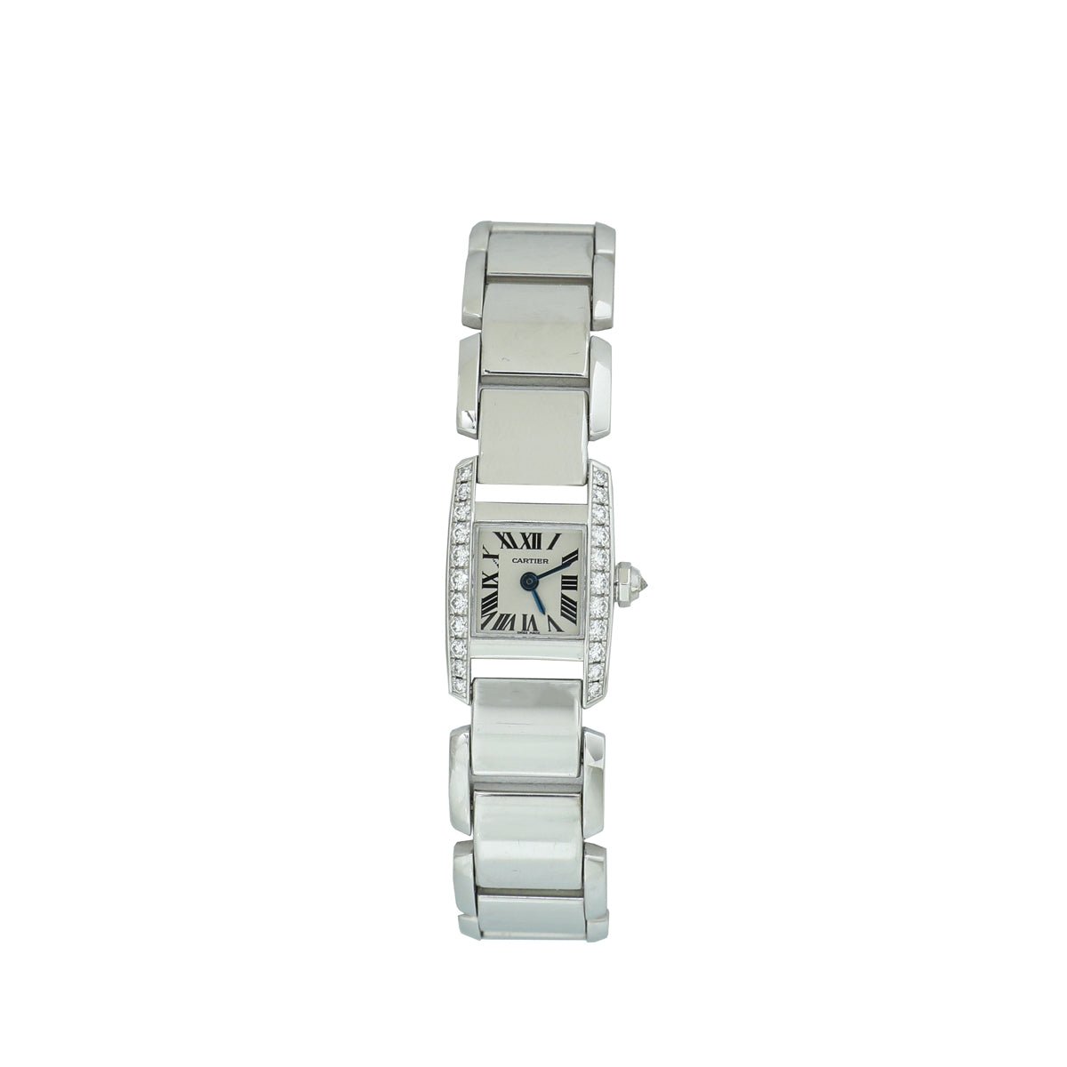 Cartier 18K White Gold Diamond Tankissime 25mm Watch