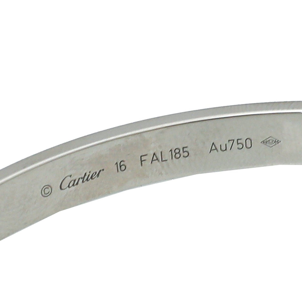 Cartier 18K White Gold Love Bracelet 16