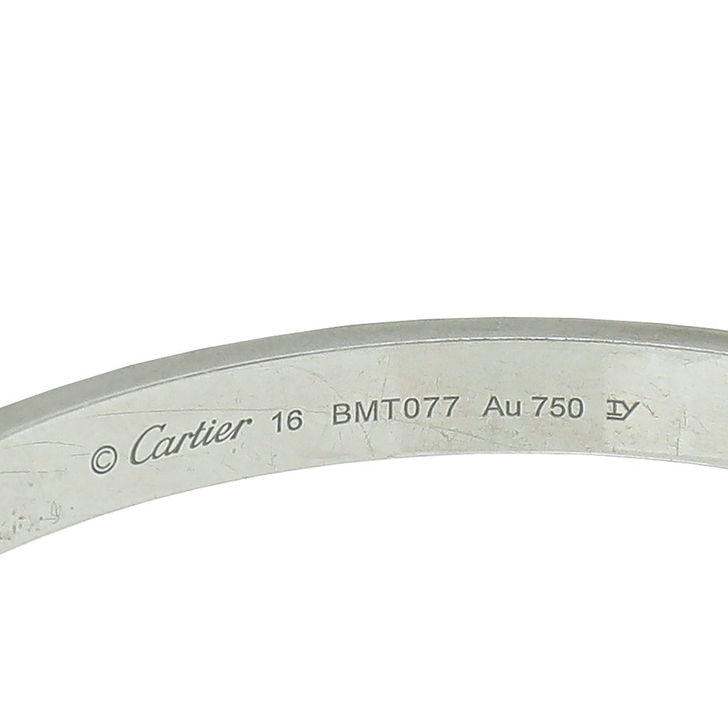 Cartier 18K White Gold Love Classic Bracelet 16