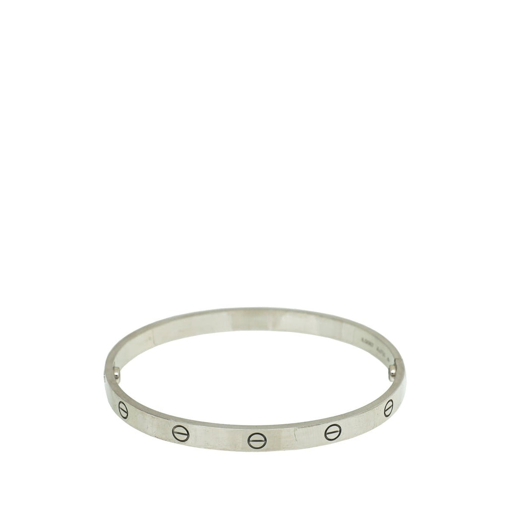 Cartier 18K White Gold Love Classic Bracelet 21