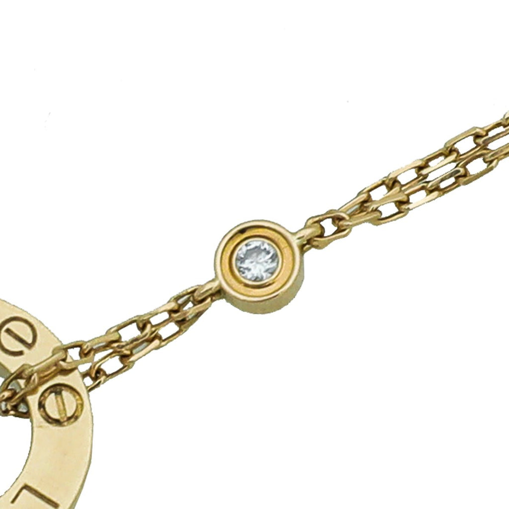 Cartier 18K Yellow Gold Diamond Love Double Chain Bracelet
