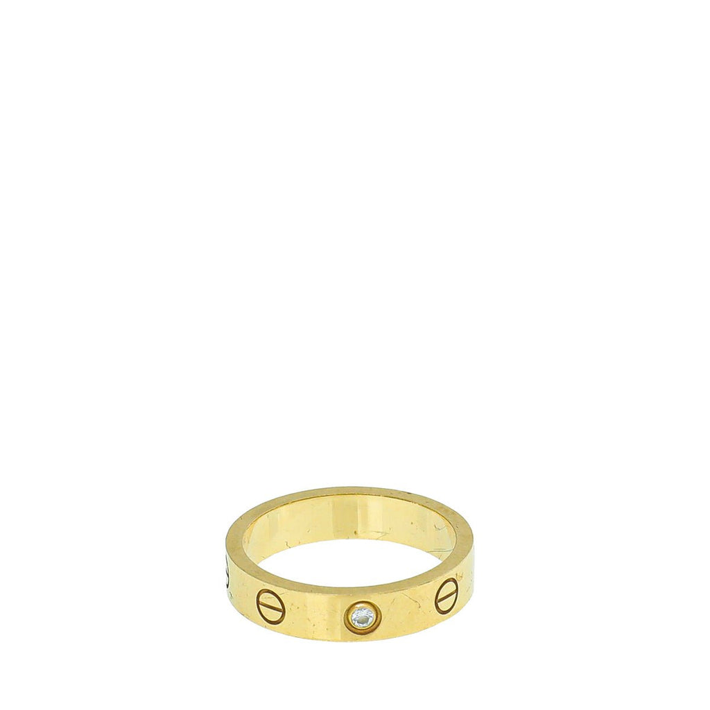 Cartier 18K Yellow Gold Diamond Love Wedding Band Ring 51