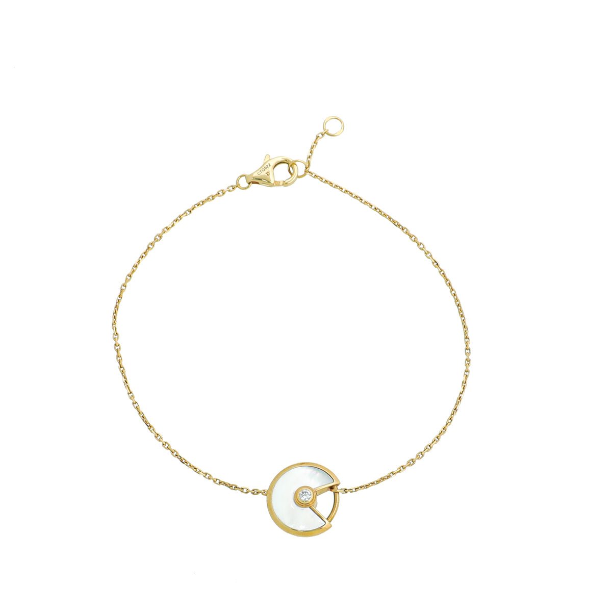 Cartier 18K Yellow Gold Diamond Mop Amulette Bracelet