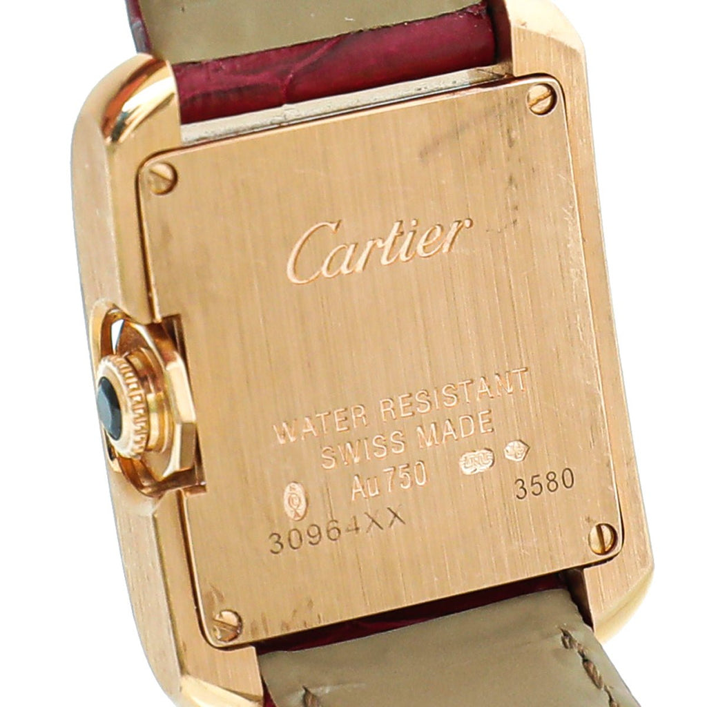 Cartier 18K Yellow Gold Diamond Tank Anglaise Quartz Watch