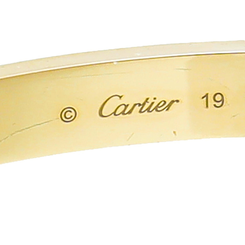 Cartier 18K Yellow Gold Love Classic Bracelet 19