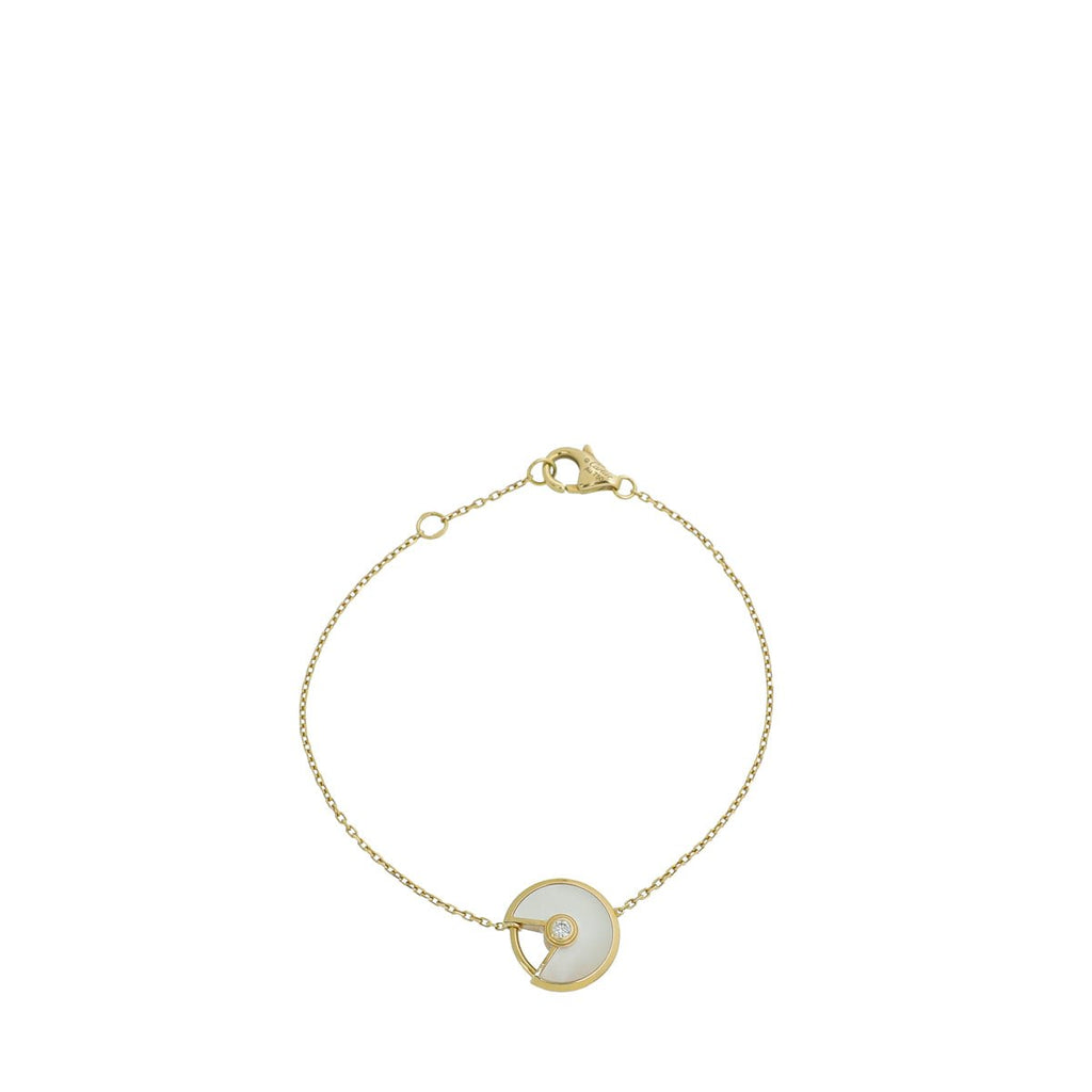 Cartier 18K Yellow Gold MOP Diamond Amulette De Cartier XS Model Bracelet