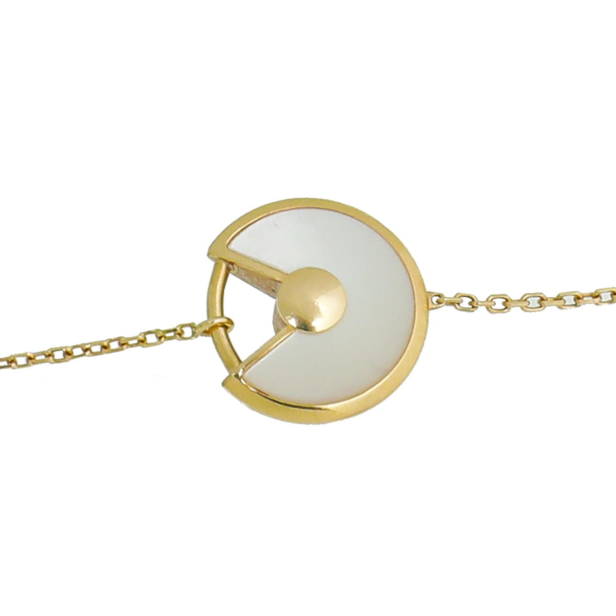 Cartier 18K Yellow Gold MOP Diamond Amulette De Cartier XS Model Bracelet