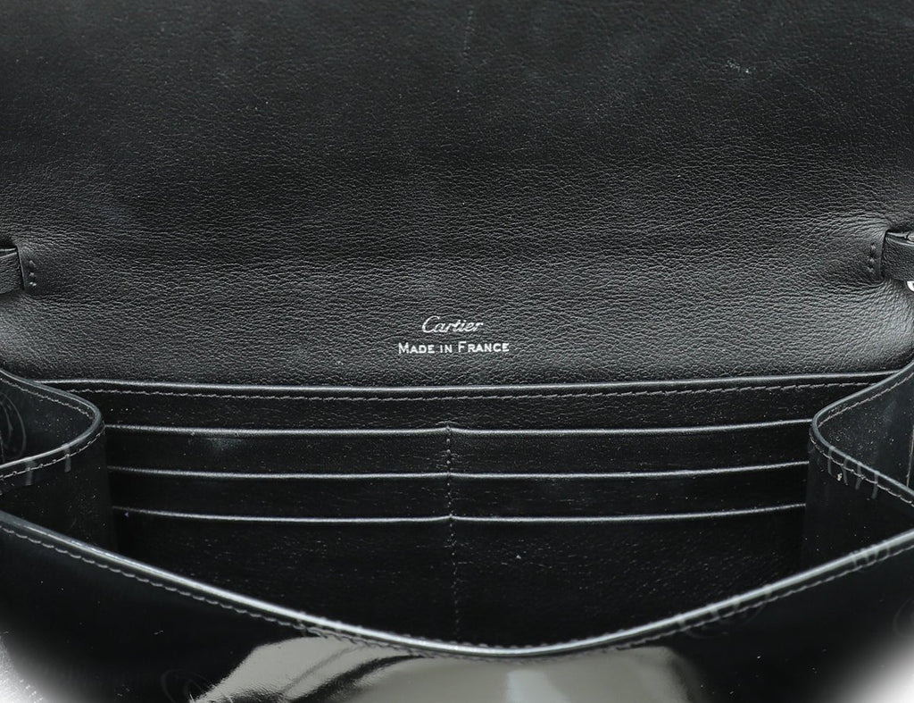 Cartier Black Happy Birthday Flap Chain Wallet