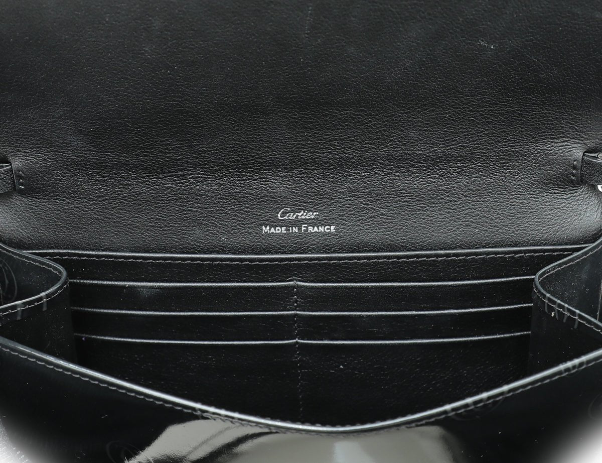 Cartier Black Happy Birthday Flap Chain Wallet