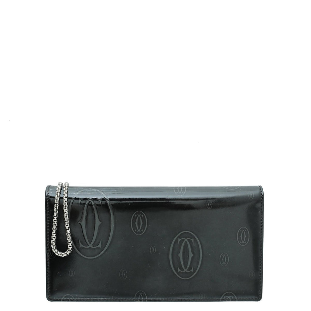 Cartier Black Happy Birthday Flap Chain Wallet