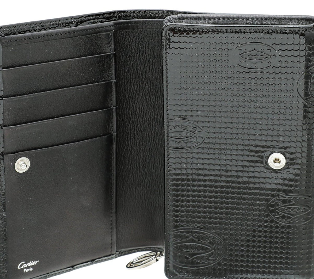 Cartier Black Happy Birthday Flap Wallet