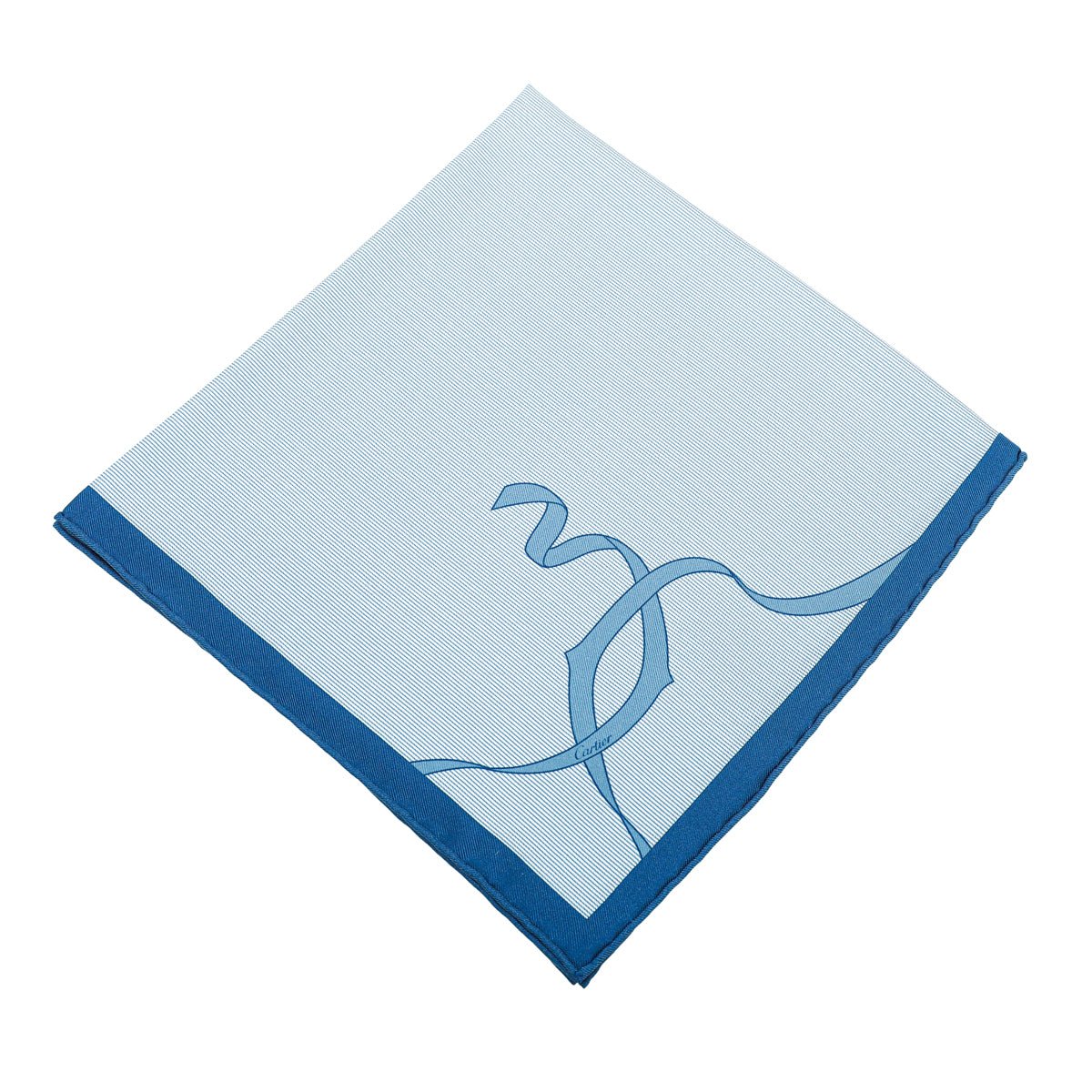 Cartier Blue Entrelaces De Cartier Silk Scarf