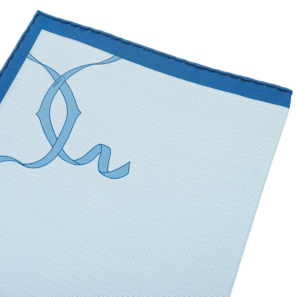 Cartier Blue Entrelaces De Cartier Silk Scarf