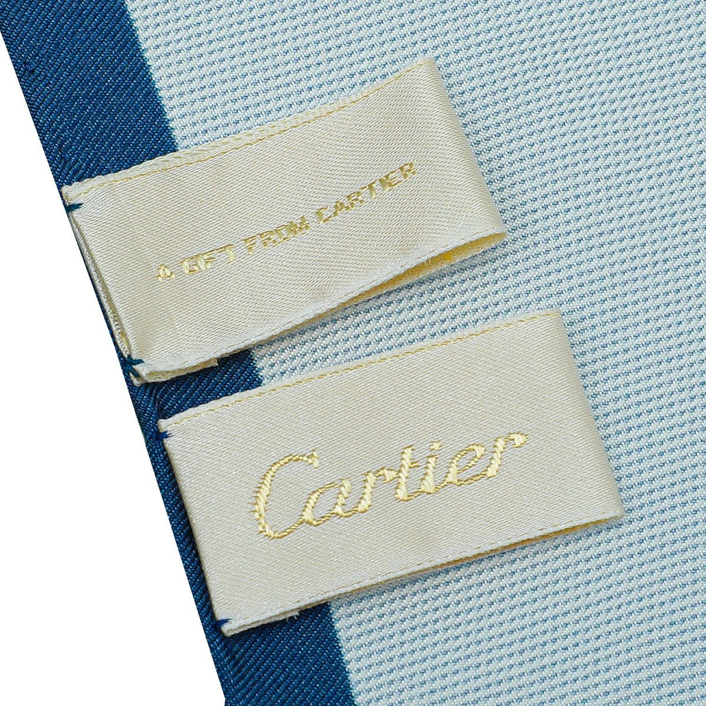 Cartier Blue Entrelaces De Cartier Silk Scarf
