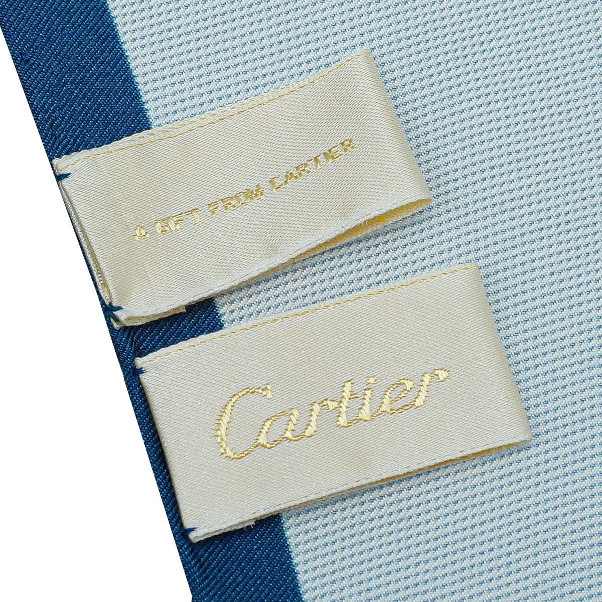 Cartier Blue Entrelaces De Cartier Silk Scarf