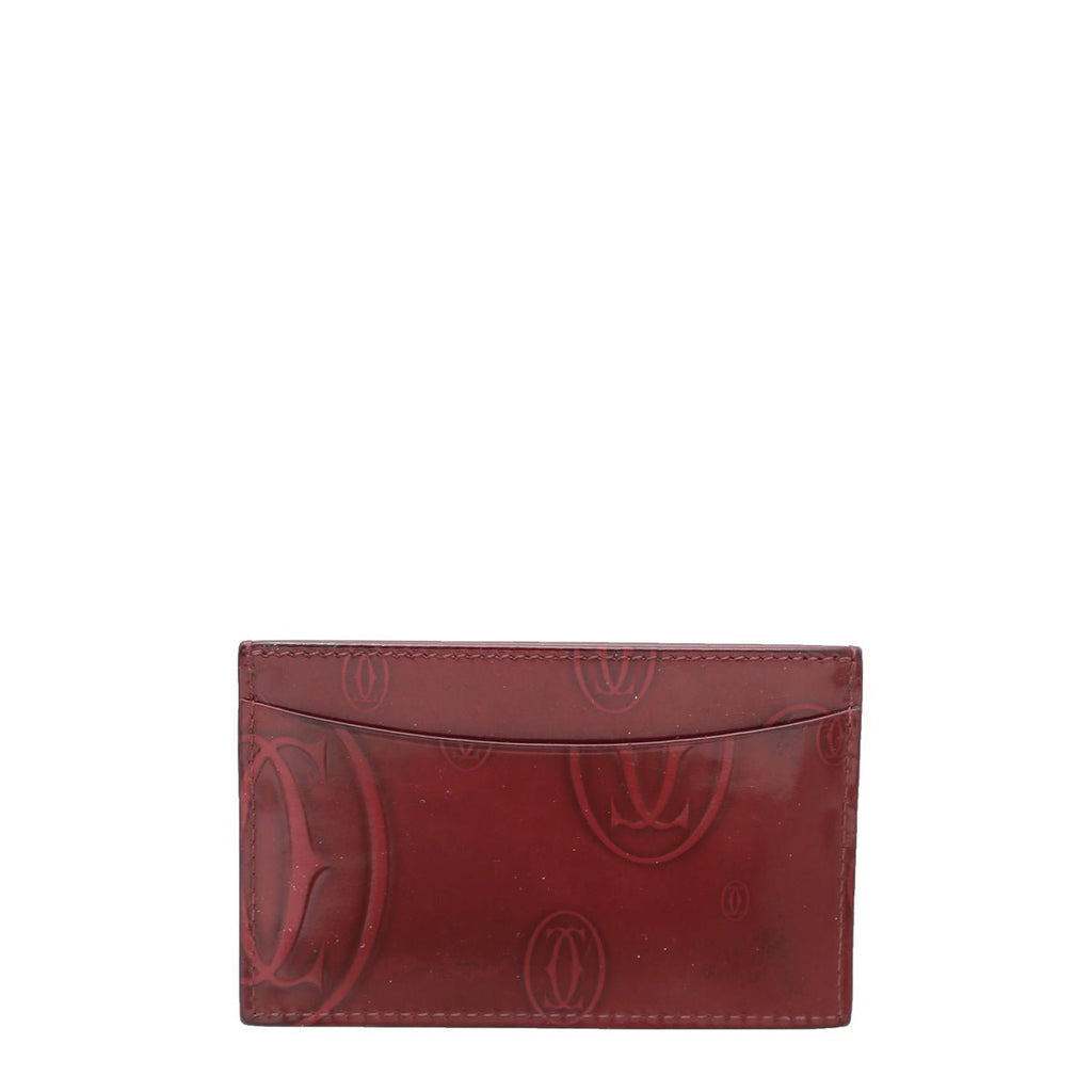 Cartier Burgundy Happy Birthday Single Card Holder