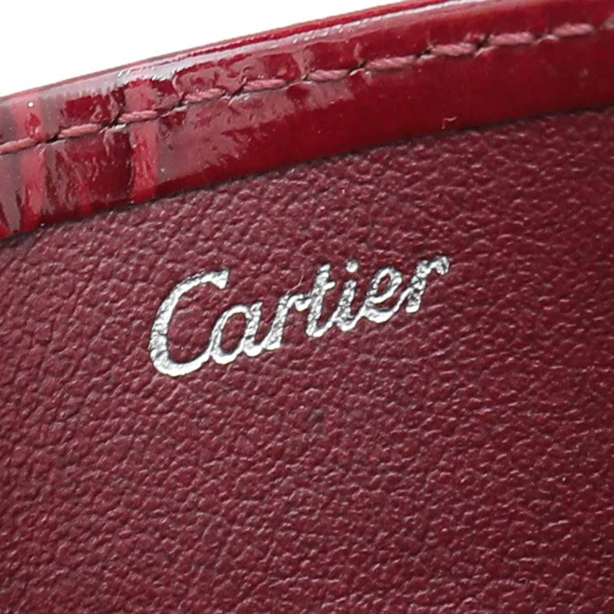 Cartier Burgundy Happy Birthday Single Card Holder