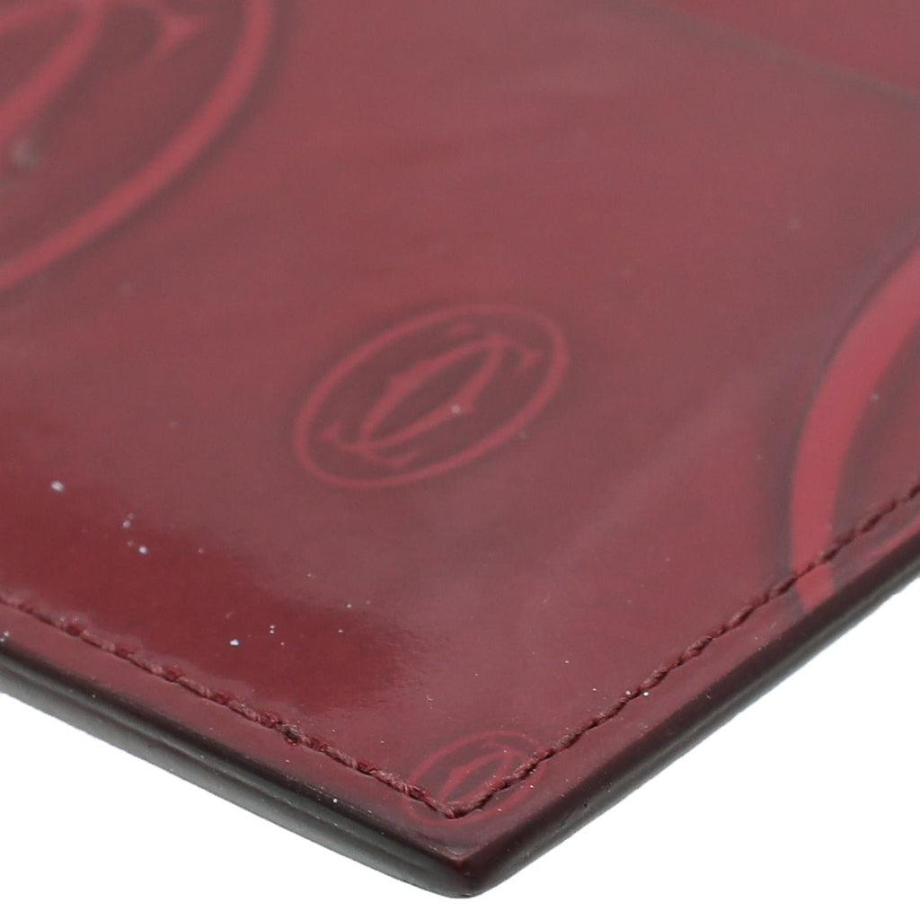 Cartier Burgundy Happy Birthday Single Card Holder