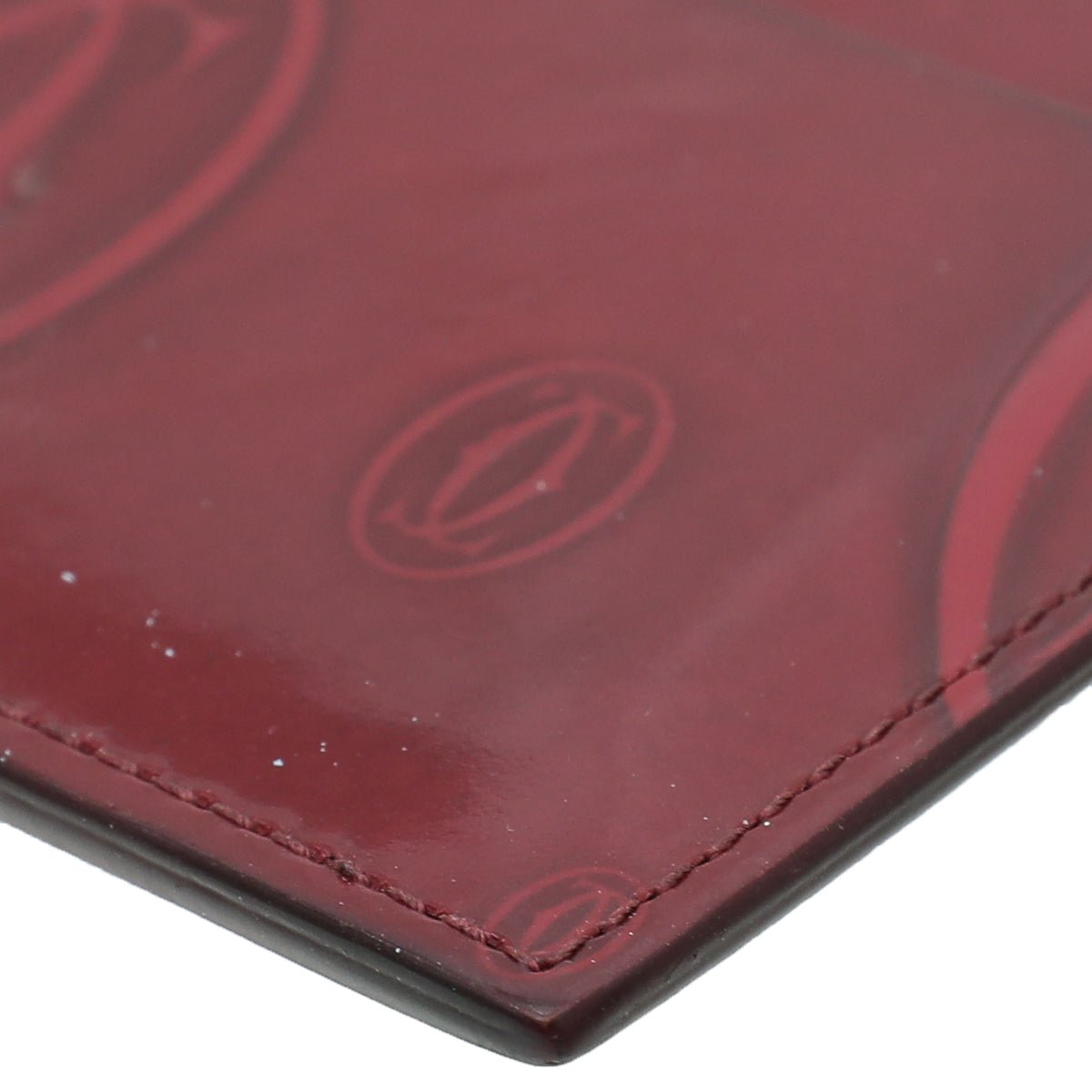 Cartier Burgundy Happy Birthday Single Card Holder