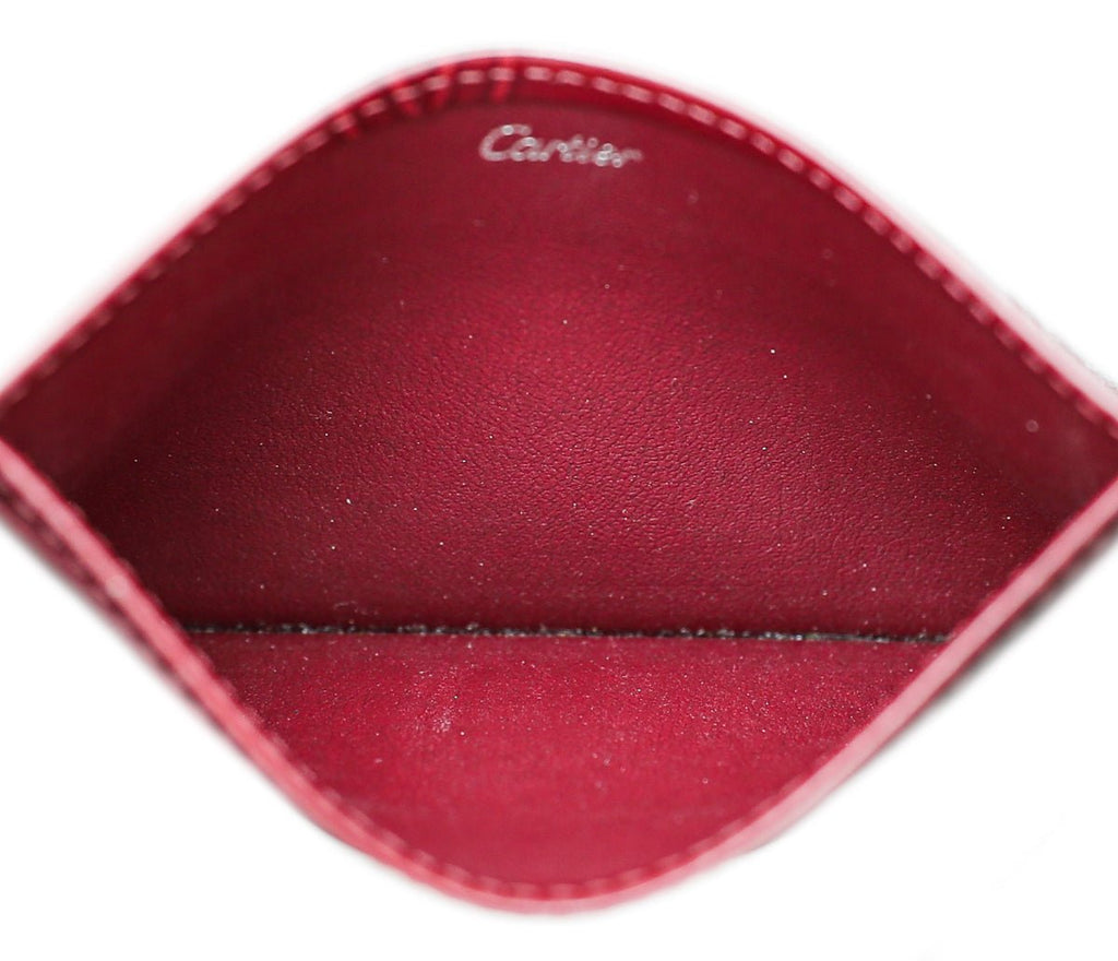 Cartier Burgundy Happy Birthday Single Card Holder