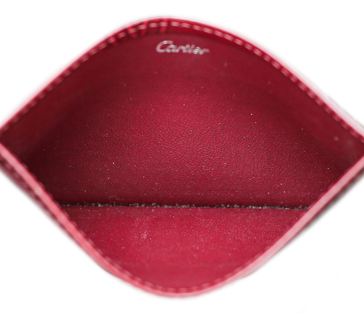 Cartier Burgundy Happy Birthday Single Card Holder