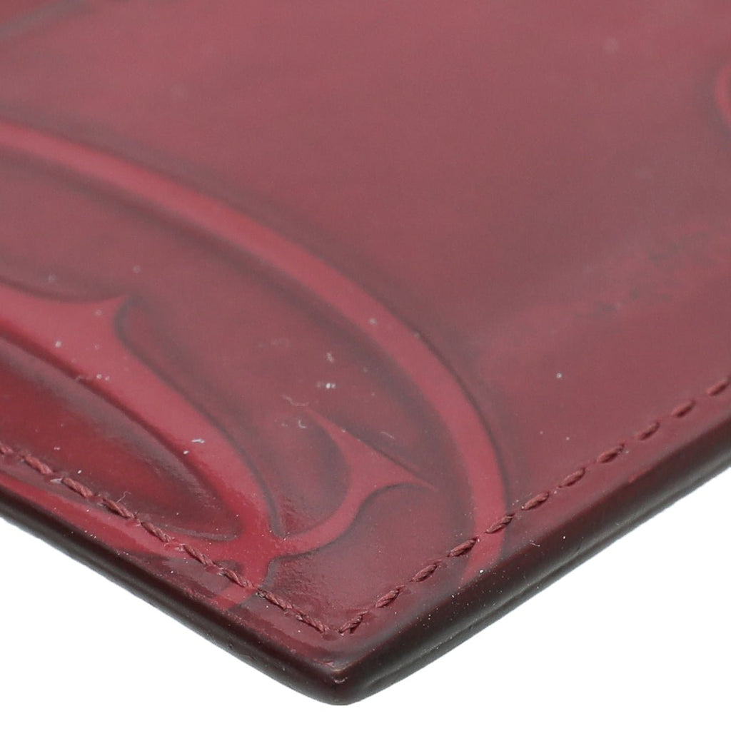 Cartier Burgundy Happy Birthday Single Card Holder