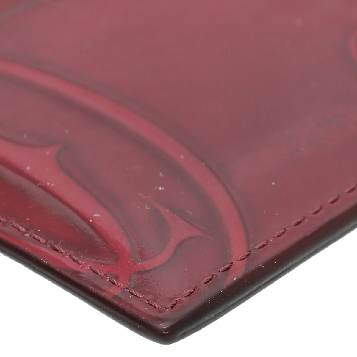 Cartier Burgundy Happy Birthday Single Card Holder