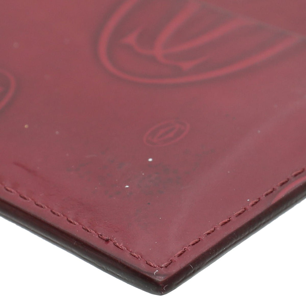 Cartier Burgundy Happy Birthday Single Card Holder