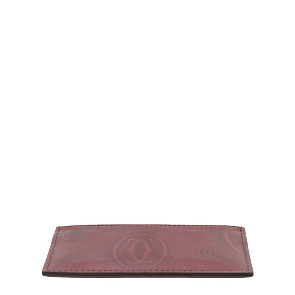 Cartier Burgundy Happy Birthday Single Card Holder
