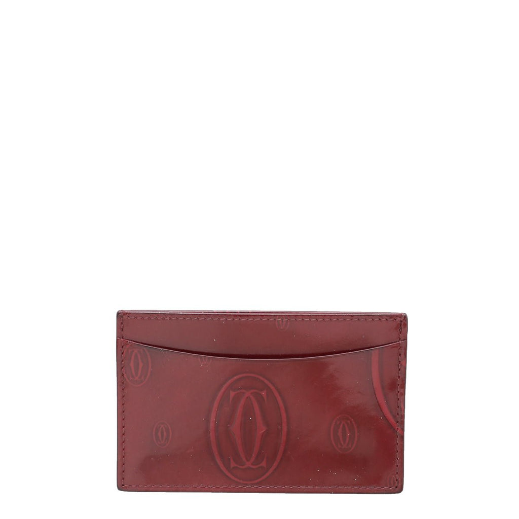 Cartier Burgundy Happy Birthday Single Card Holder