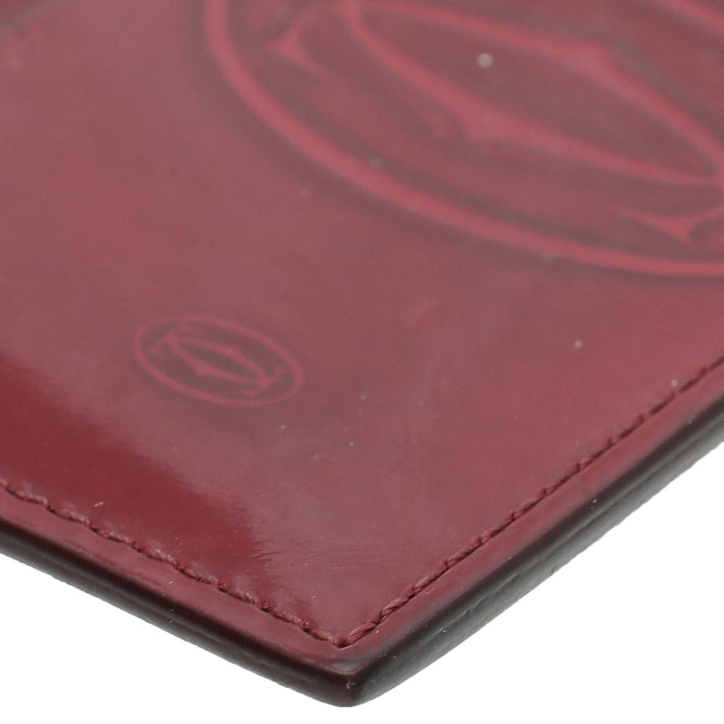 Cartier Burgundy Happy Birthday Single Card Holder