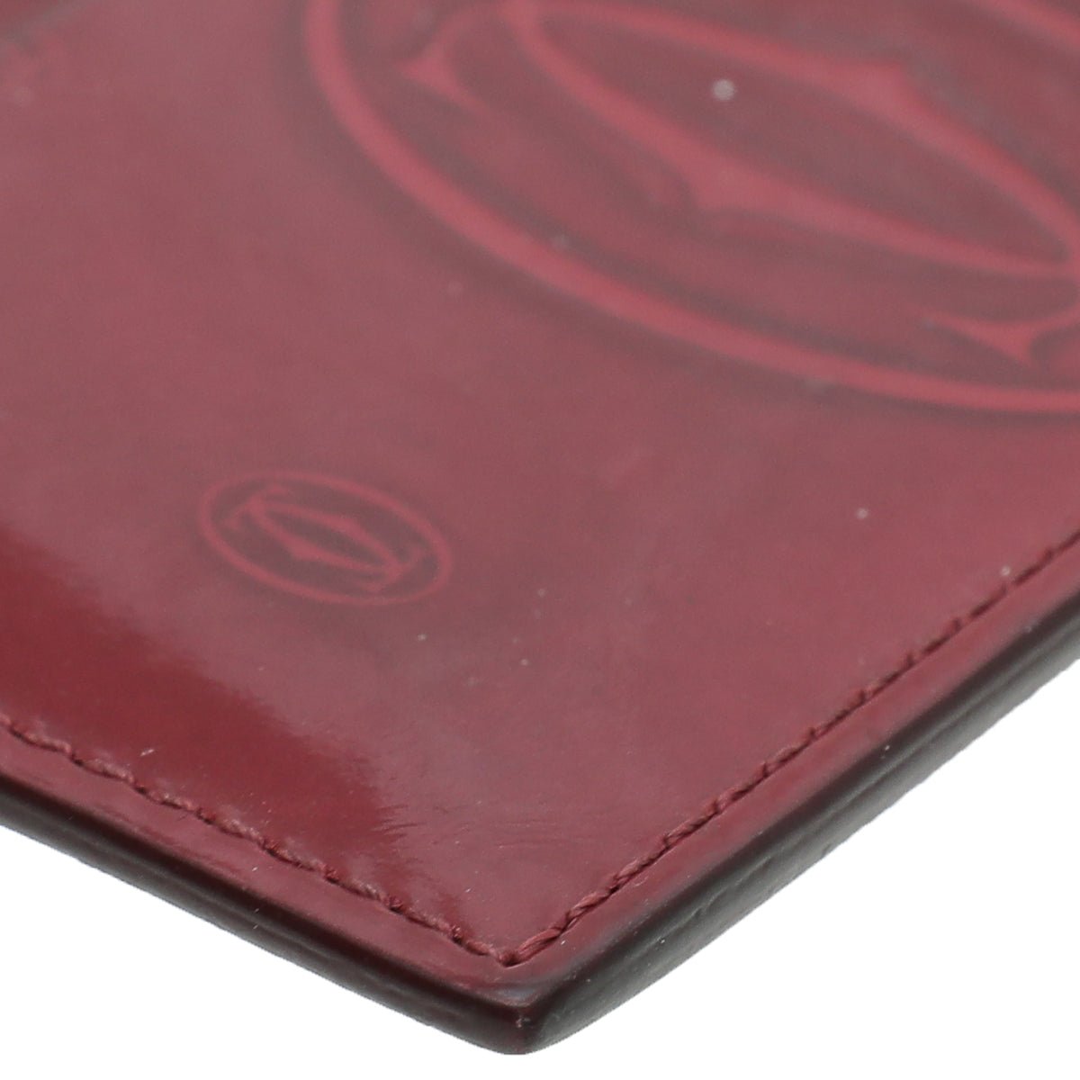 Cartier Burgundy Happy Birthday Single Card Holder