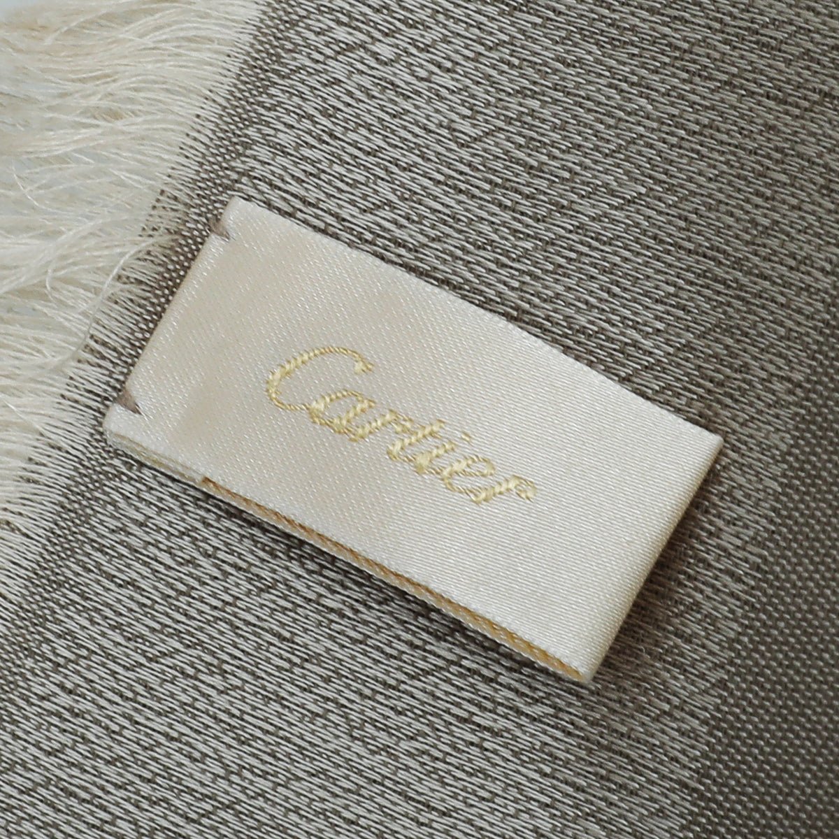 Cartier Champagne Birds Print Cashmere Scarf