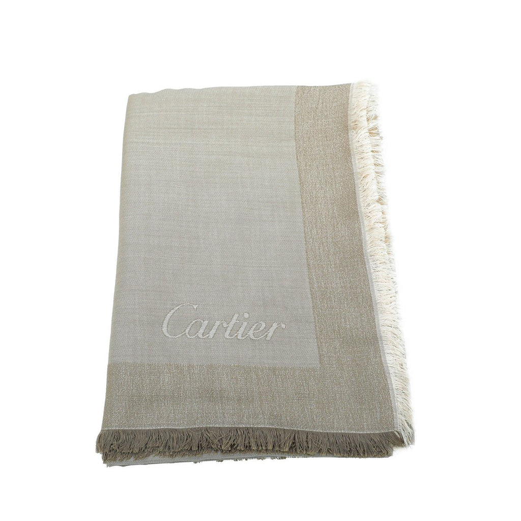 Cartier Champagne Birds Print Cashmere Scarf