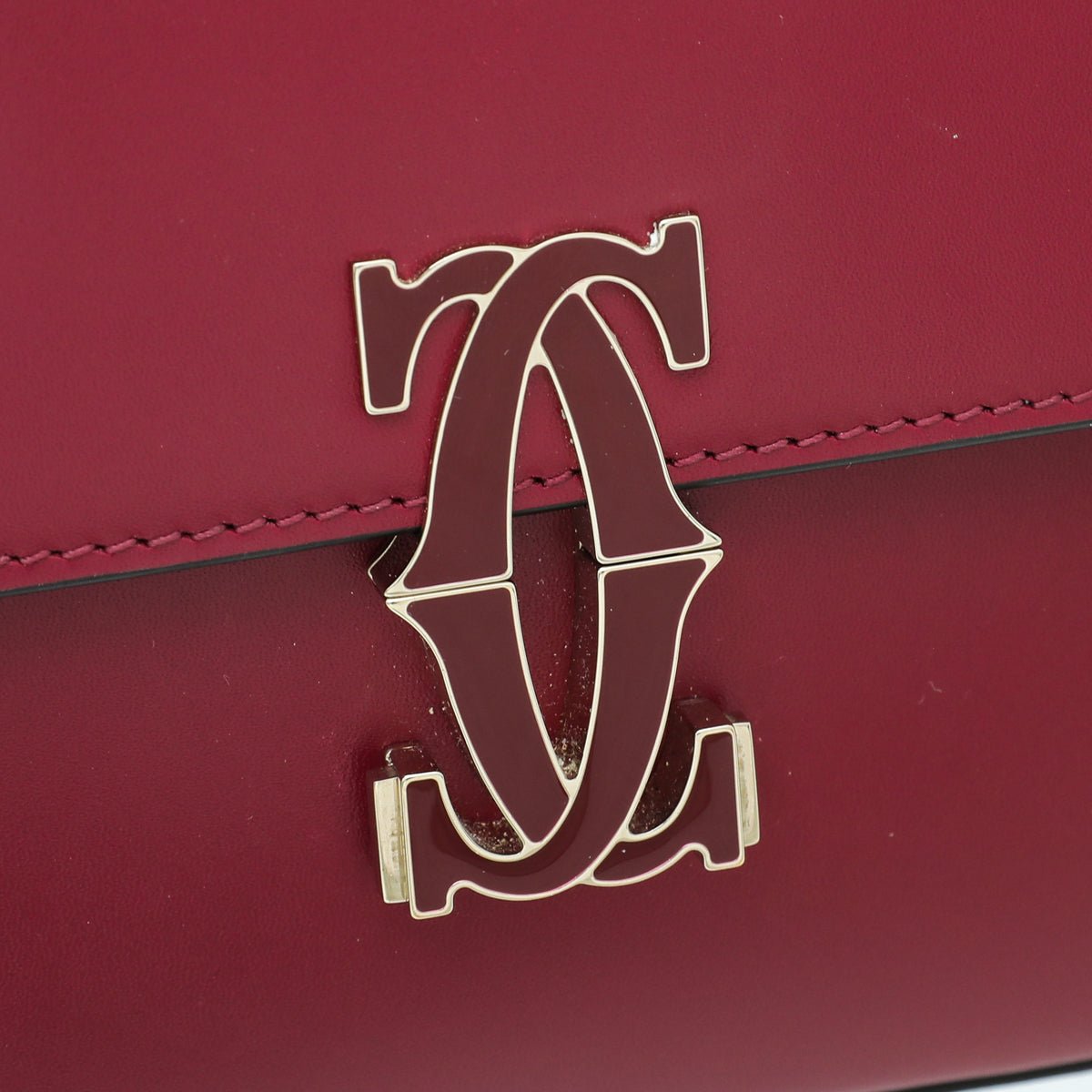 Cartier Cherry Red Double C De Cartier Small Bag