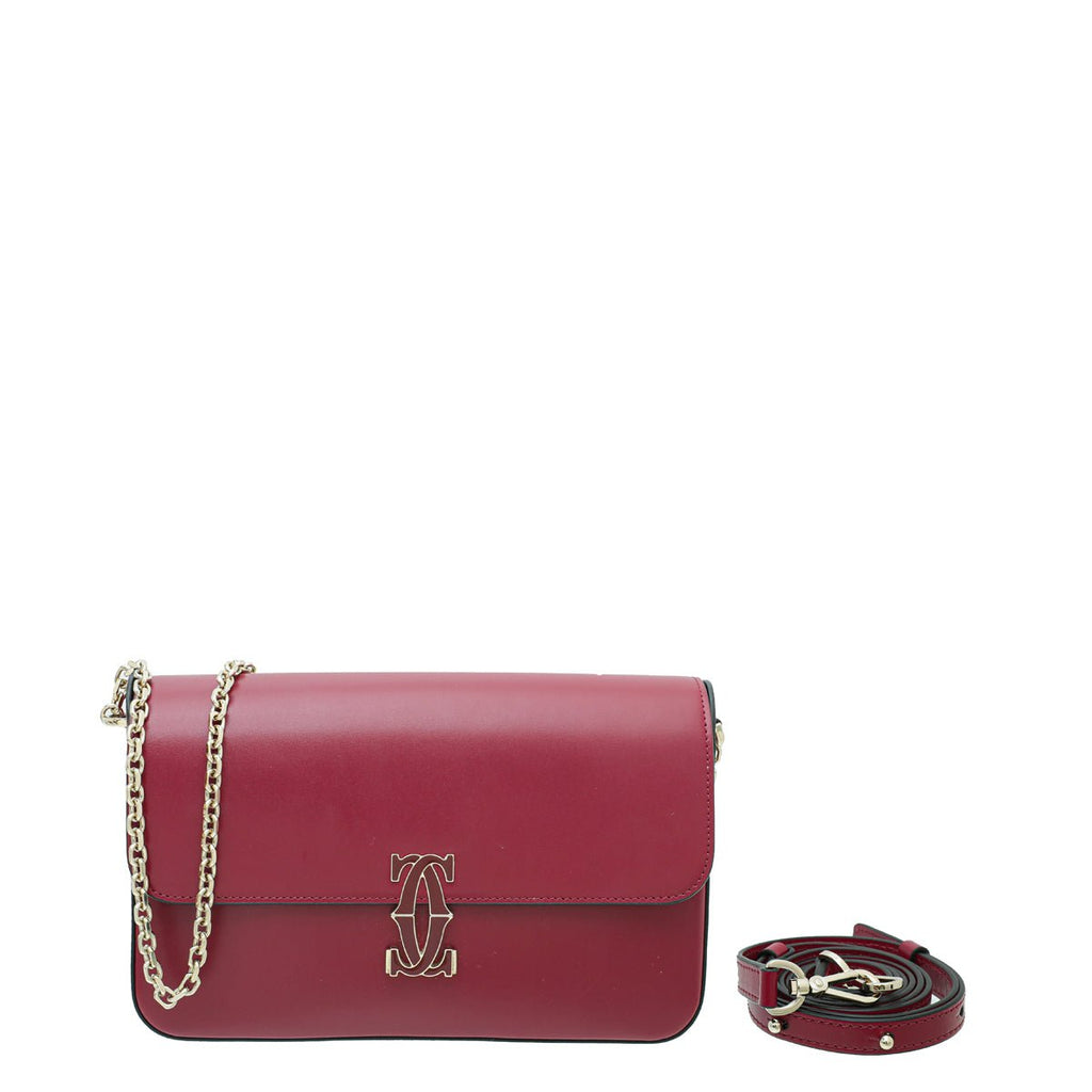 Cartier Cherry Red Double C De Cartier Small Bag