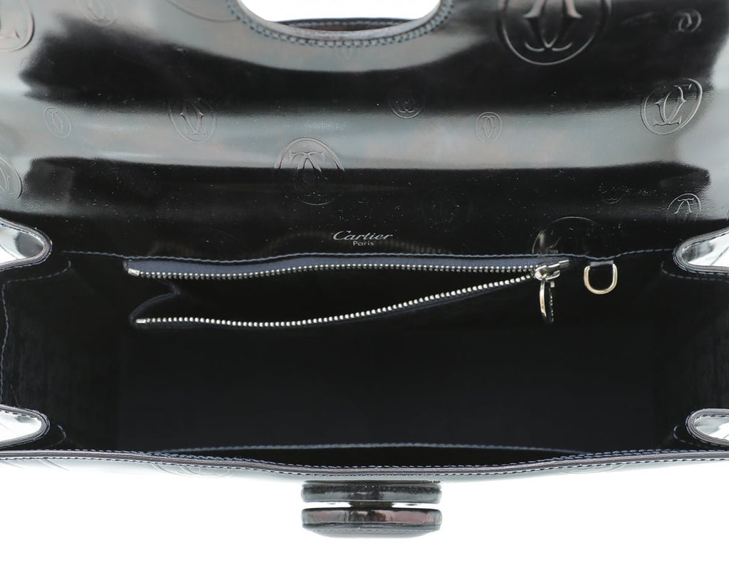 Cartier Dark Blue "Happy Birthday" Top Handle Tote Bag