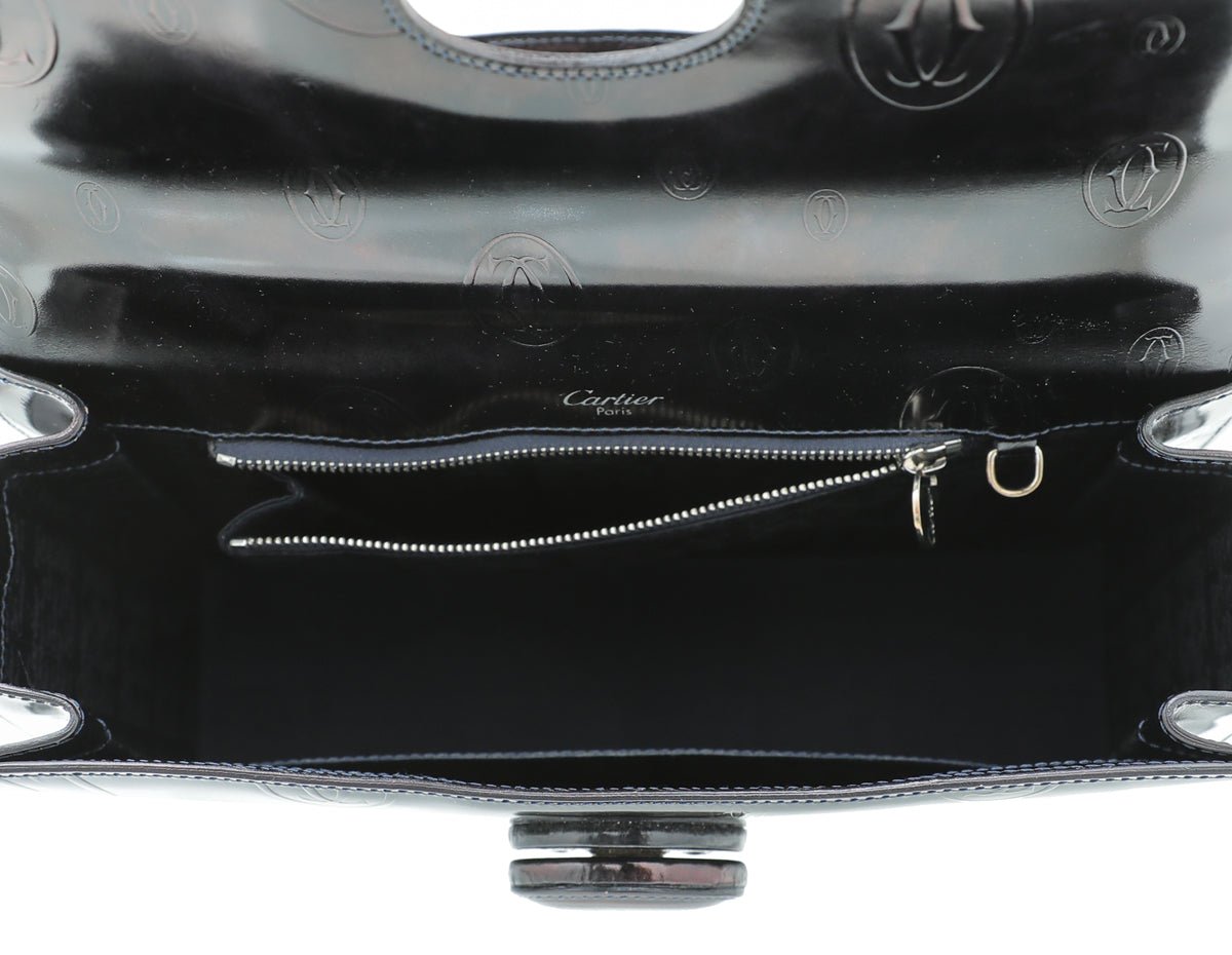 Cartier Dark Blue "Happy Birthday" Top Handle Tote Bag