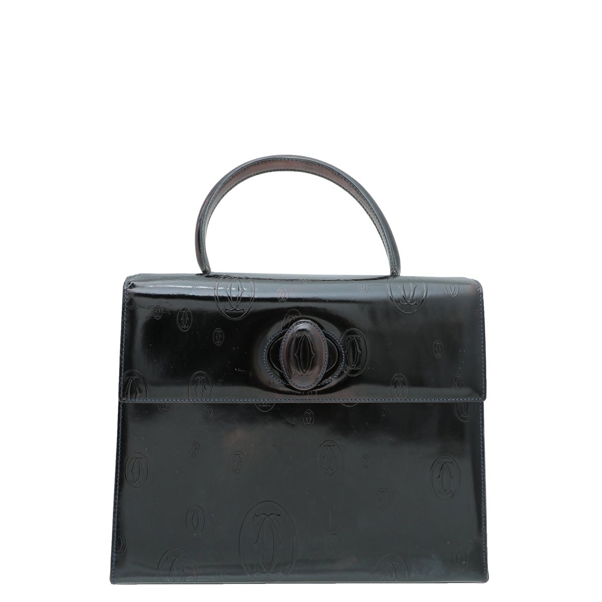 Cartier Dark Blue "Happy Birthday" Top Handle Tote Bag