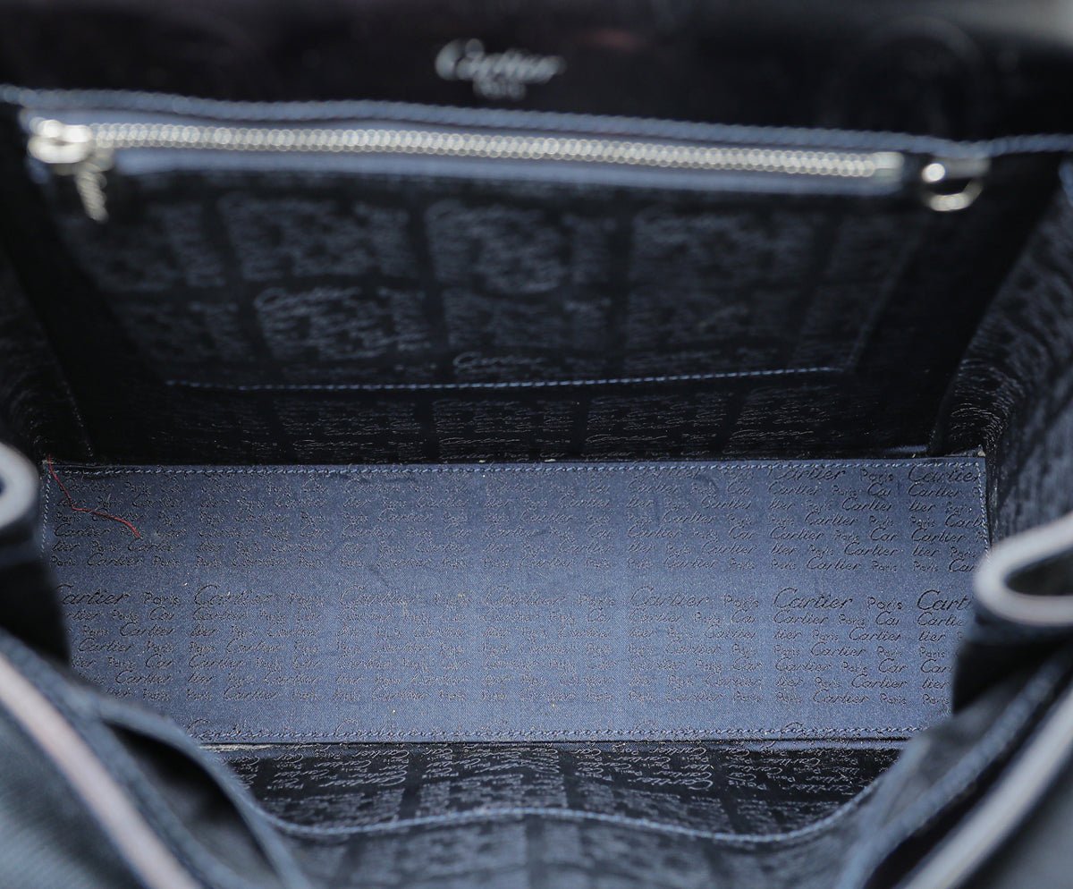 Cartier Dark Blue "Happy Birthday" Top Handle Tote Bag