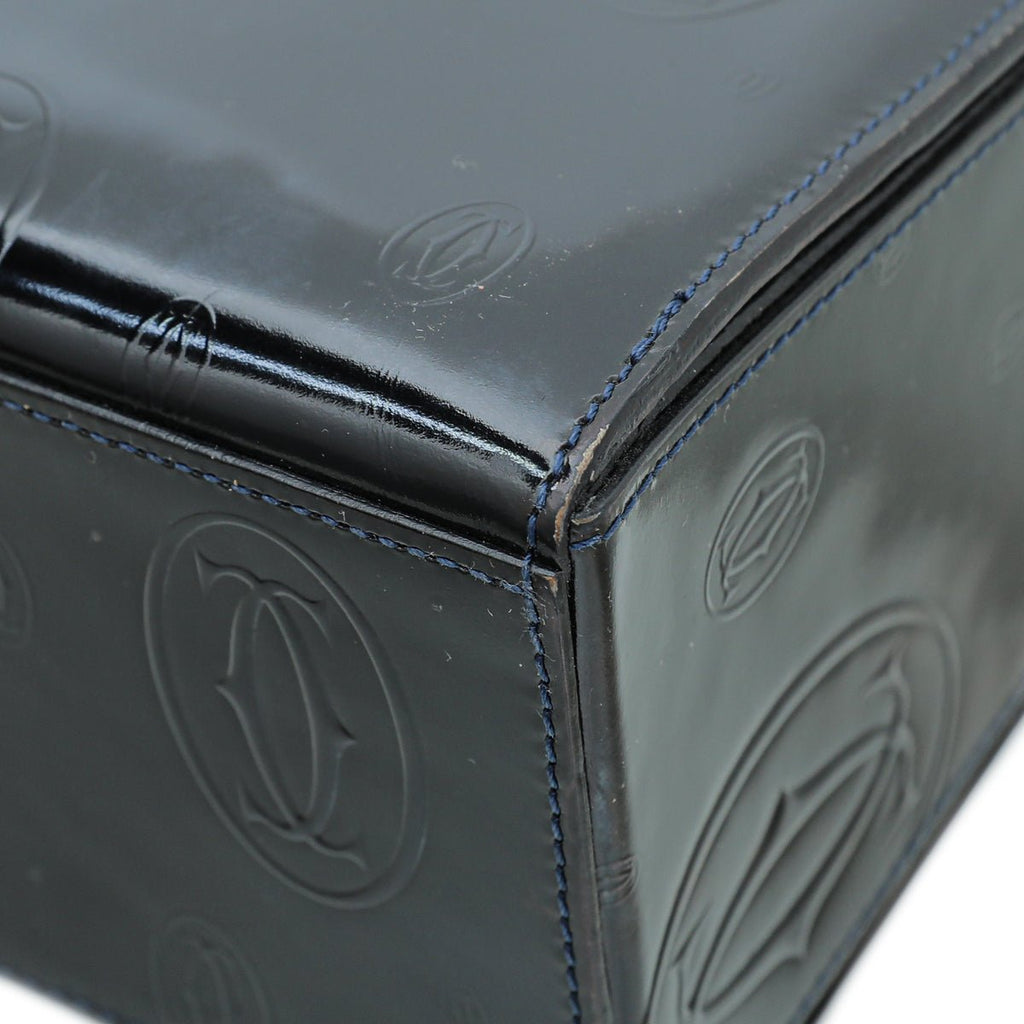 Cartier Dark Blue "Happy Birthday" Top Handle Tote Bag