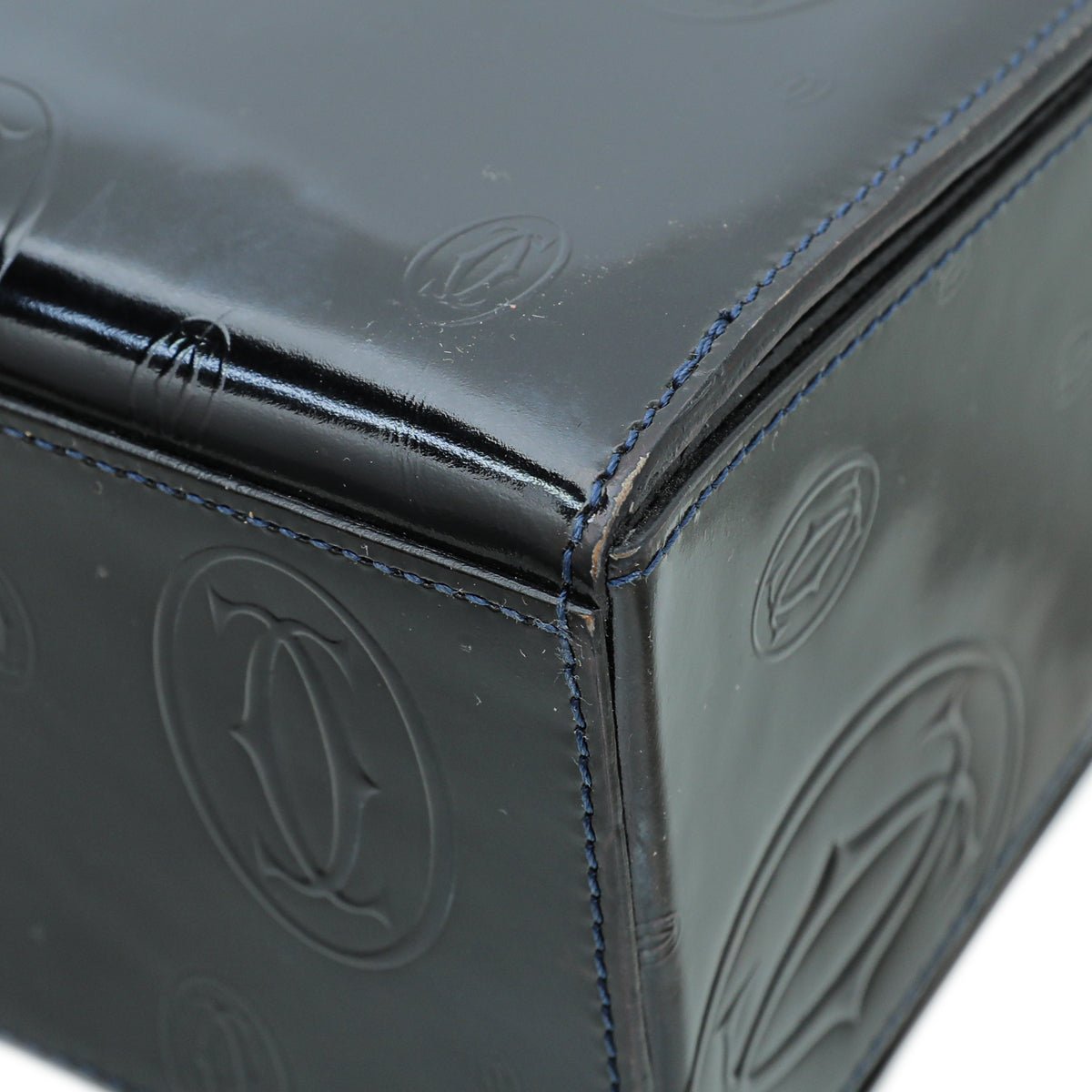 Cartier Dark Blue "Happy Birthday" Top Handle Tote Bag