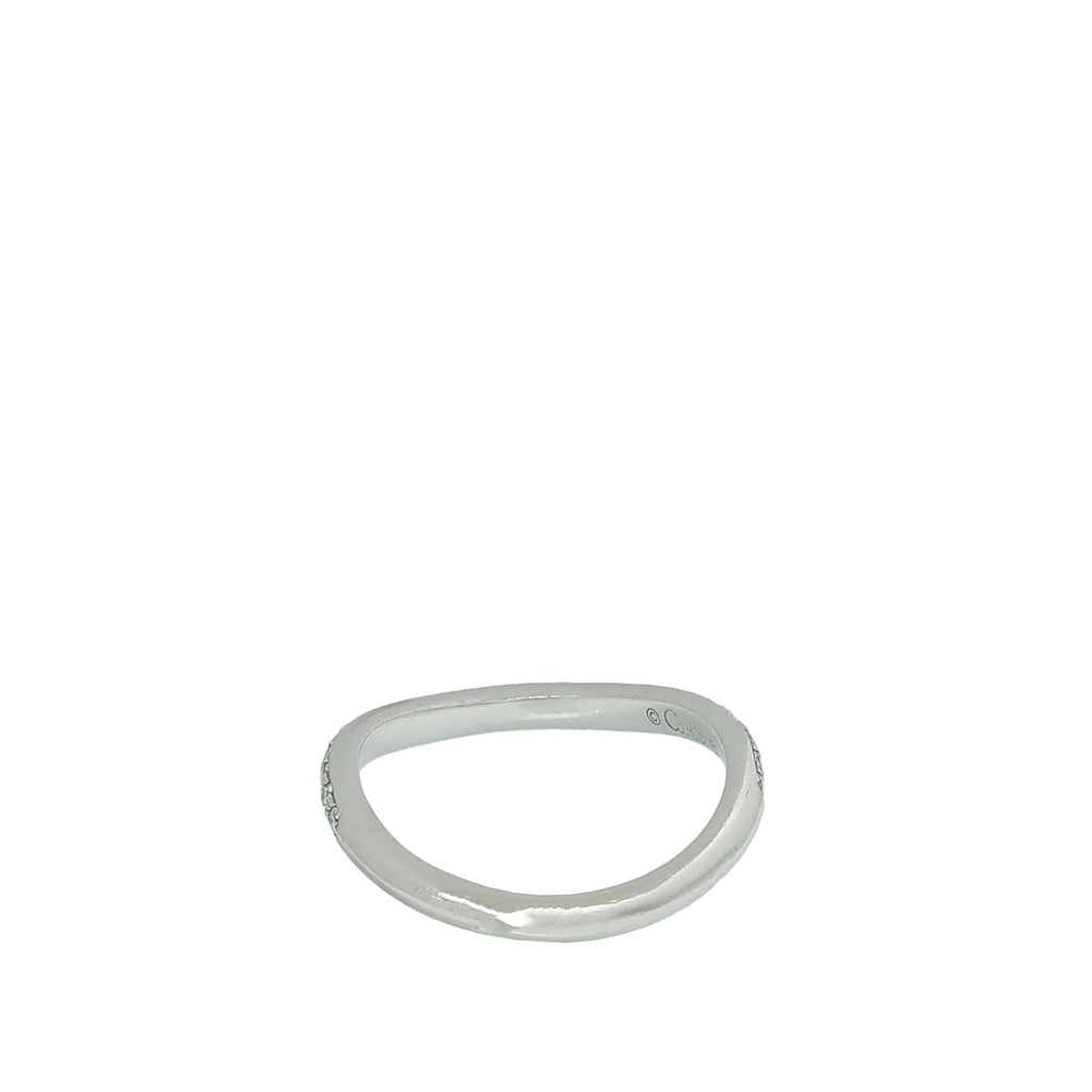 Cartier Diamond Platinum Trinity Ruban Wedding Band Ring 53